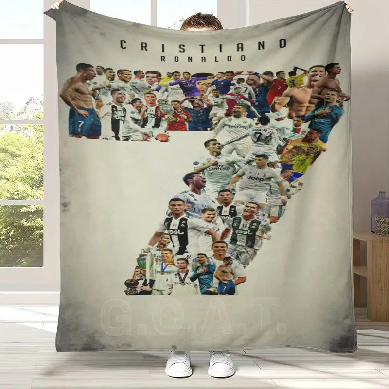 CR7 Ronaldo Cristiano Soccer Football Legend Theme Flannel Throw Blanket,Cozy Warm Blanket for Bed,Sofa,Living Room,Home Decor