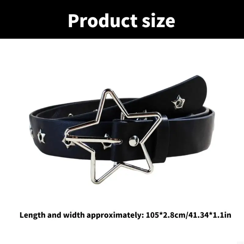 31bf Punk Winist Belt Grommet Modern Star Winist Cinturón Grunge Groommet Joyería