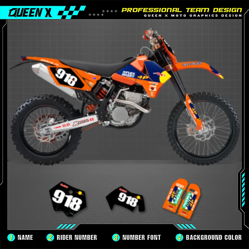 

QUEEN X MOTO мотоциклетная графическая наклейка MX наклейки для KTM SX SXF 2005 2006 2007 EXC XCW 2005 2006 2007 аксессуары для мотокросса