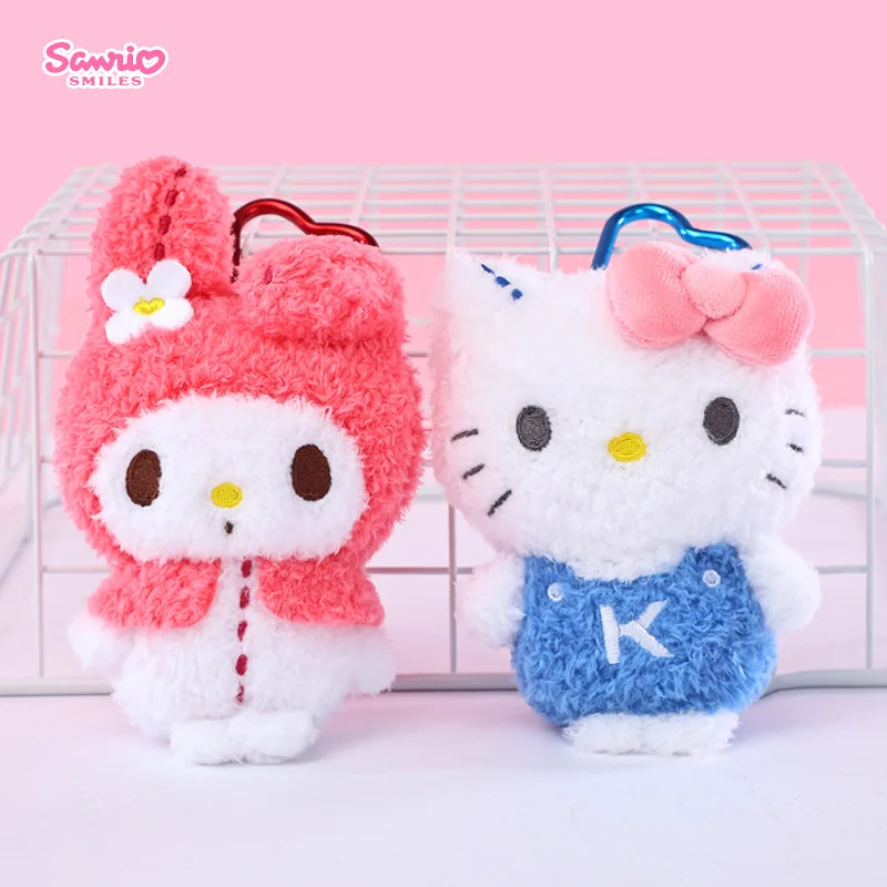 Sanrio Hello Kitty mélodie cannelle Keroppi Badbadtz-Maru jouets en peluche pendentif jouets en peluche porte-clés Anime porte-clés cadeau d'anniversaire