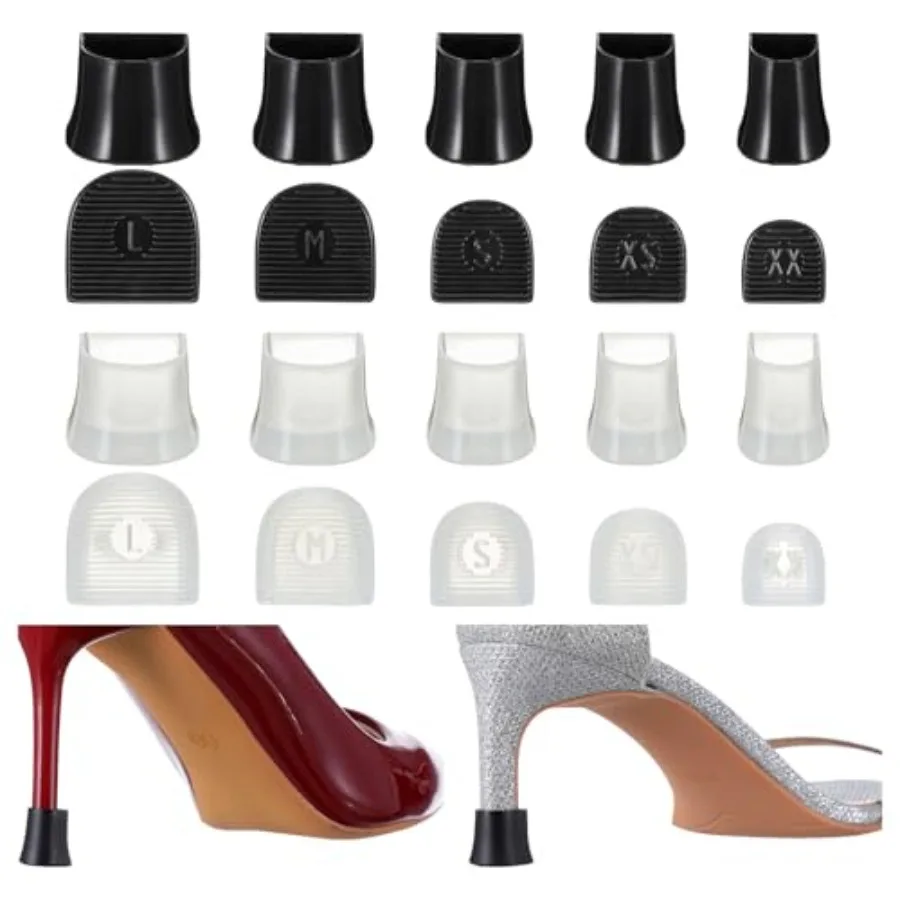 

High Heel Protectors, 10 Pairs heel caps for high heels Anti Slip Noise Reducing U Shape Stiletto Stoppers Tip Protectors Women