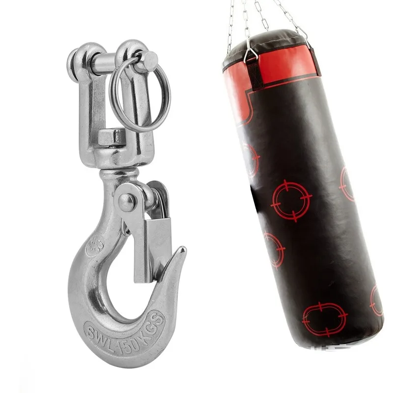 304 Stainless Steel Rotatable Claw Hoist Chain Lifting Hook Chain Cargo Hook 360 Degree Rotating Hook Sliding Hook