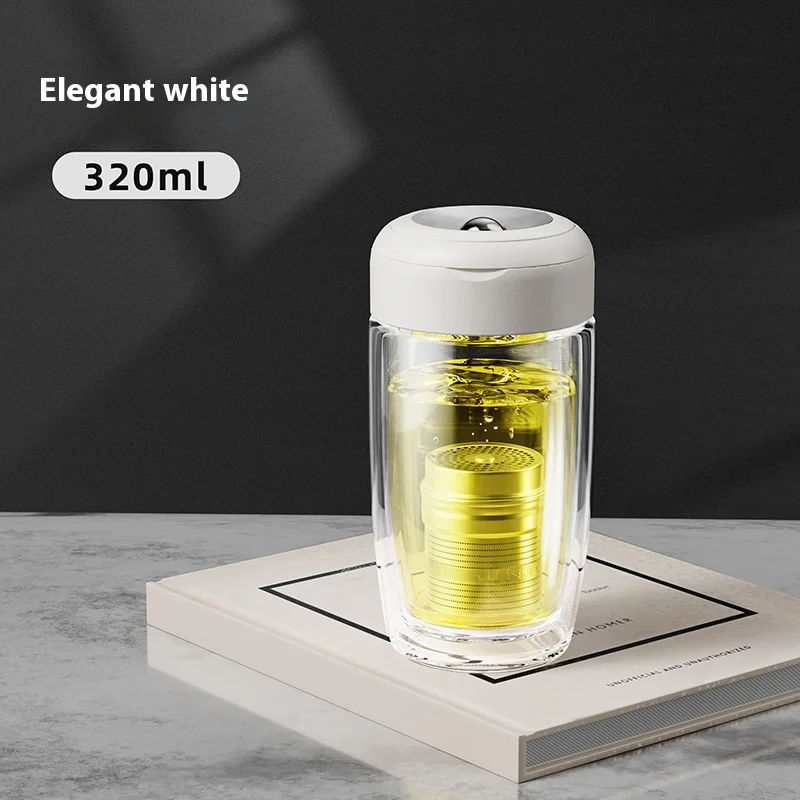 

Gianxi Double-Layer Glass Cup Magnetic Suction Tea Water Cup For Men Tea Drinking Portable Magnetic Tea Water Separation Cup