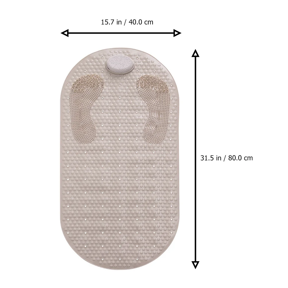 

1Pcs Anti-Skid Bathing Mat Durable Foot Pad with Suction Cups Massage Function for Saunas Spas Light Brown Shower Foot Massager