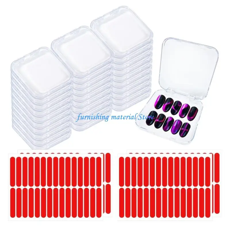 

Y5GD Artificial Nails Display Storage Box Transparent Case Plastic Organiser for Nail Art Collections and Commercial Showcase