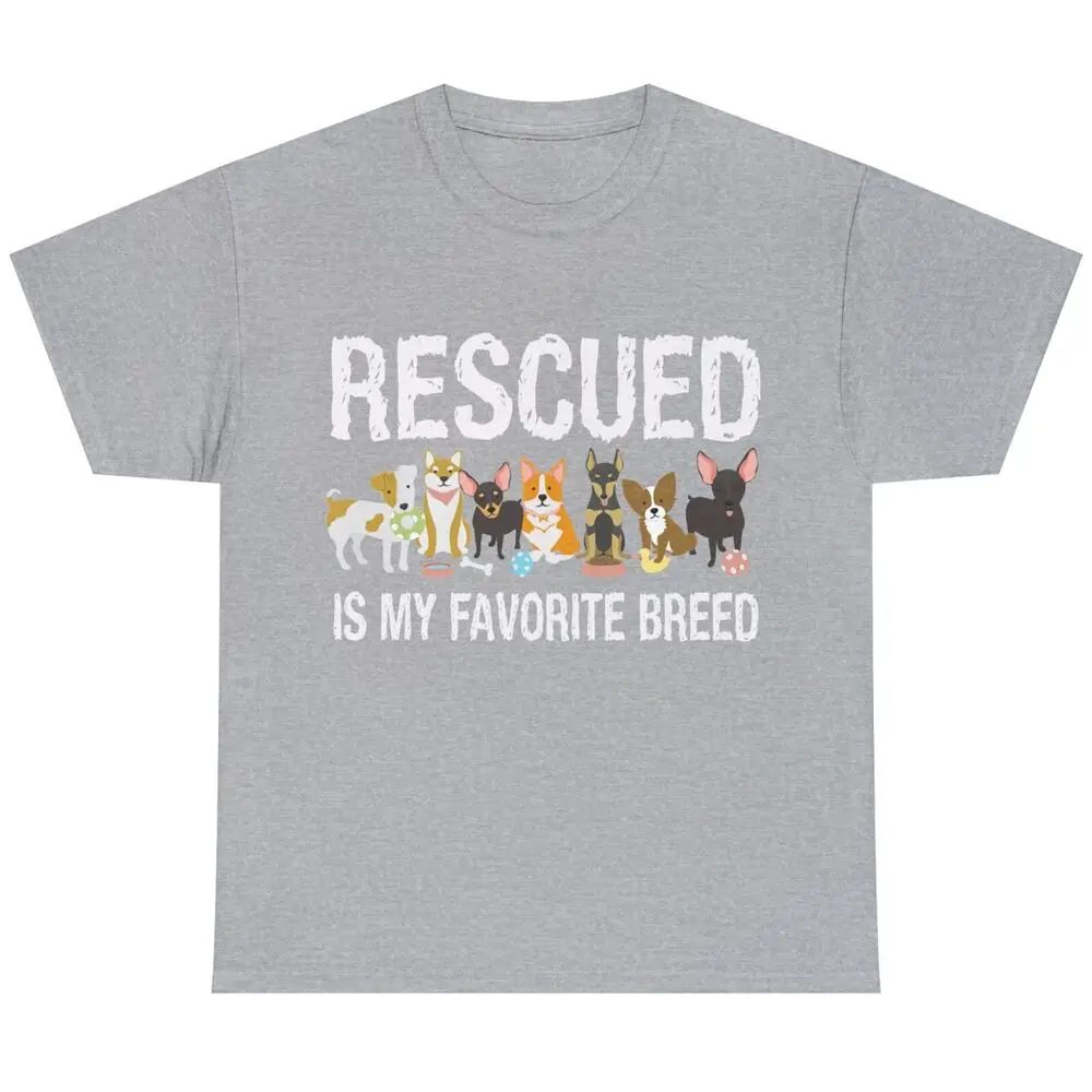 Rescued Is My Favorite Breed with Dogs T-Shirt for Men Women