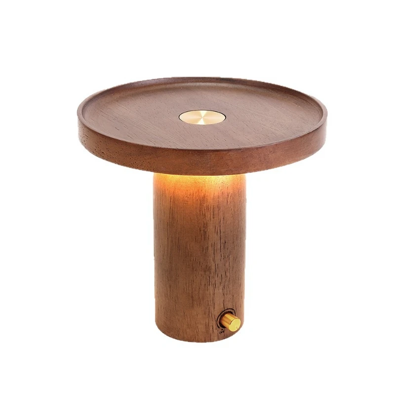 

Solid wood table lamp, tray storage dining bar atmosphere bread tree table American night light