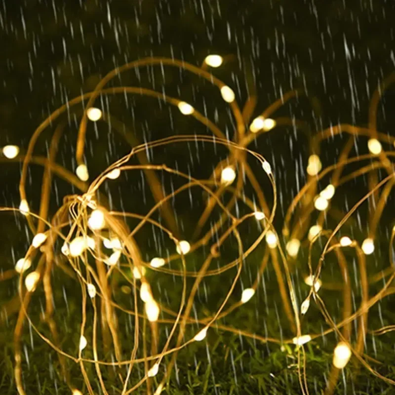Solar LED Copper String Light 8 Modes Fairy Outdoor Holiday Garland Decoration Garden 30M/20M/10M/5M/2M Party Lights