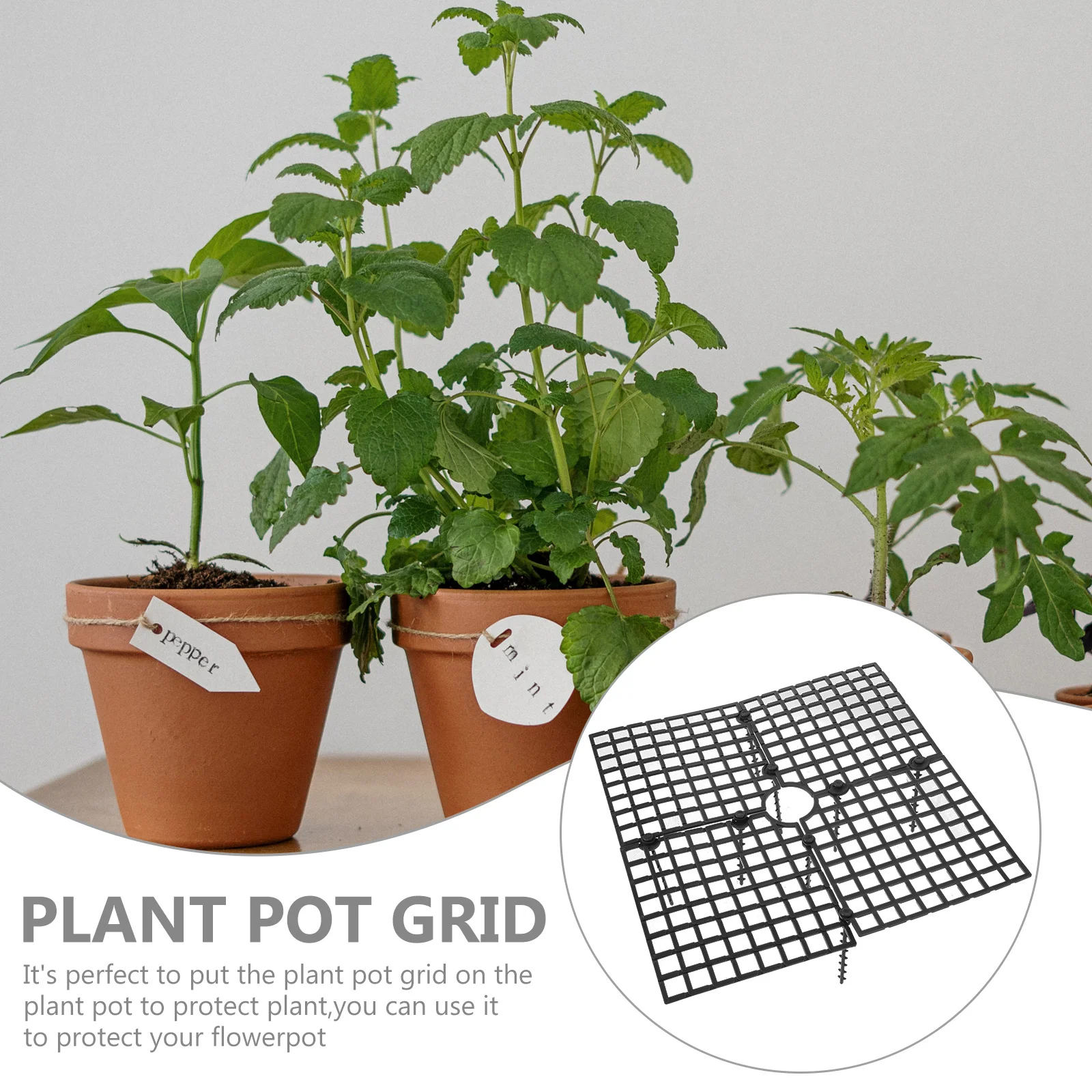 وعاء الزهور، واقي التربة، غطاء شبكة وعاء النبات، واقي زهور بلاستيكي متين يمنع حفر كلب القطط، مثالي للحديقة الداخلية