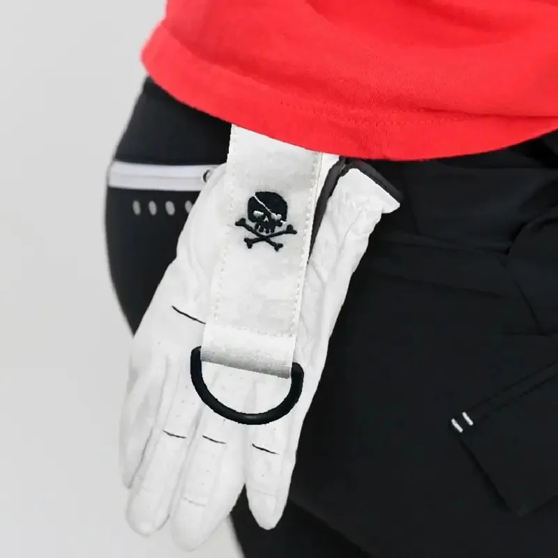 1-4 unidades con mosquetón, toalla de limpieza de golf con patrón de calavera y cinta mágica, paño de limpieza de golf, toalla de golf con mosquetón