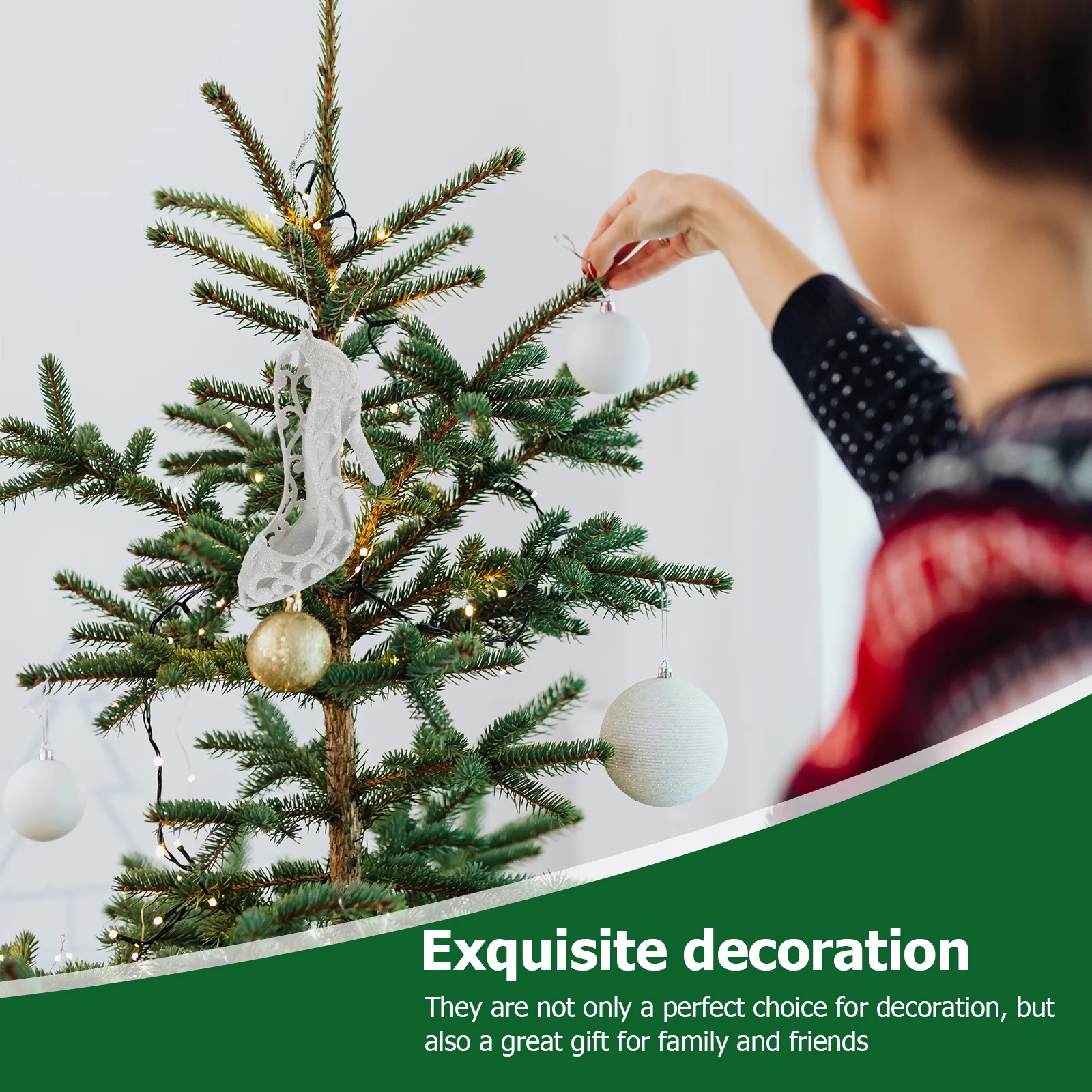 

6Pcs Christmas Hanging Pendant High Heels Xmas Tree Ornament Party Decoration Gifts Christmas High Heels Pendant