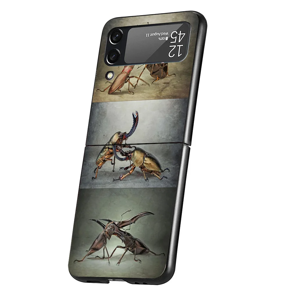 Bugs Bees Scientific Decomposition Phone Case For Samsung Galaxy Z Flip 6 5 4 3 5G Black Cover ZFlip6 ZFlip4 ZFlip5 ZFlip3 Coque