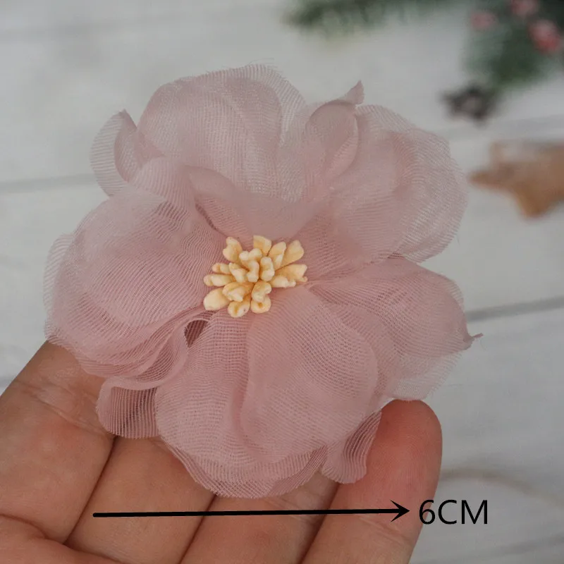 10 Teile/los Rosa Serie Mix Stile Set Chiffon Stoff Blumen Für Hochzeit Kleid Hut Schuhe Dekoration – Detail 4