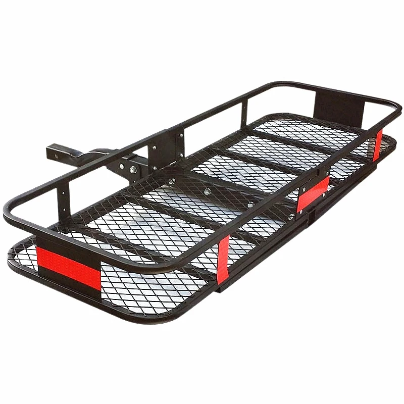 Car Rear Hanging Folding Basket Steel Mesh Square Mouth Luggage Rack Portable Storage Trailer Basket Max Bearing Capacity 250KG