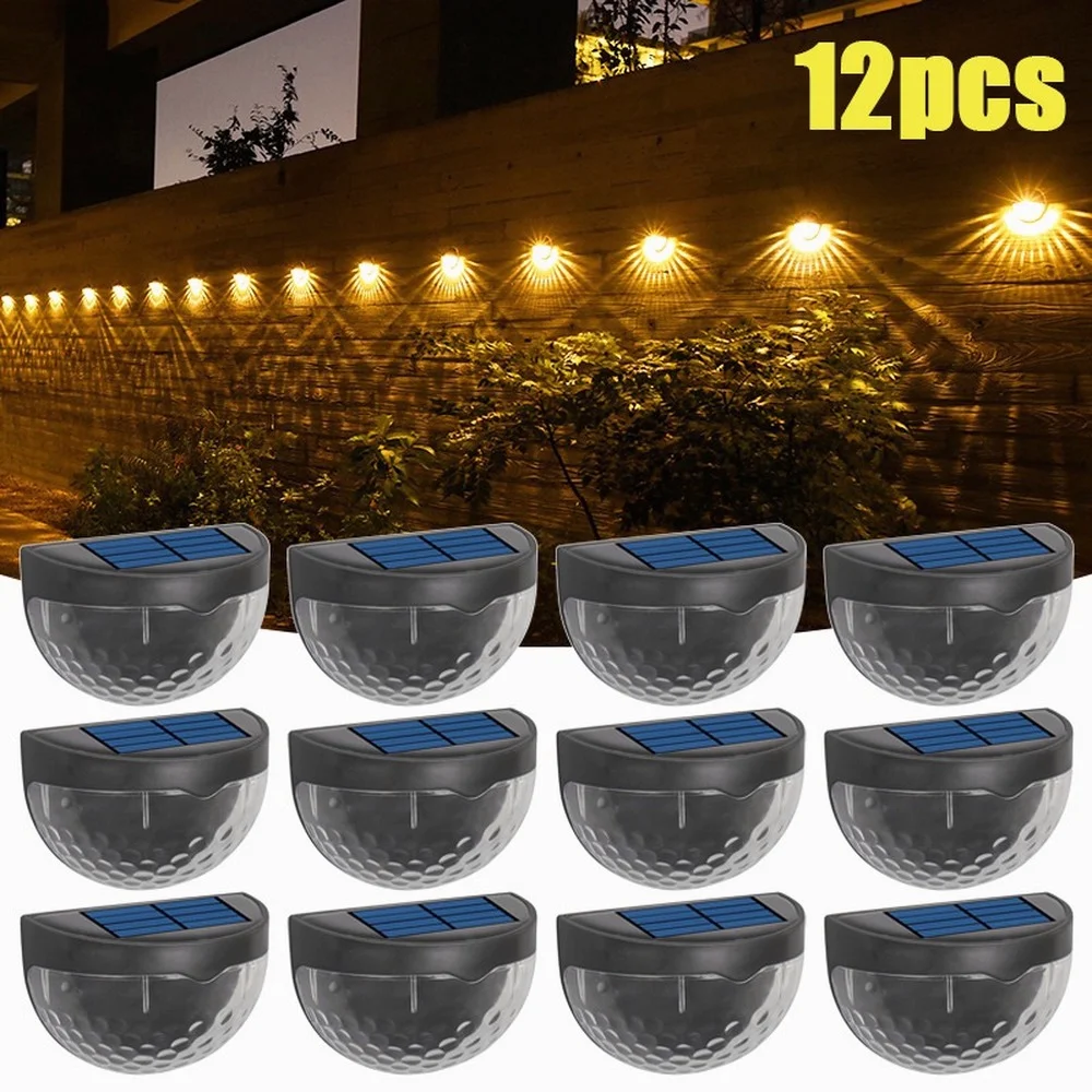 

1/2/4/8/12 Pcs Solar Led Light Wall Mount Lamp Outdoor Exterior Semi-circle Decorative Lighting Smart Light Control Waterproof