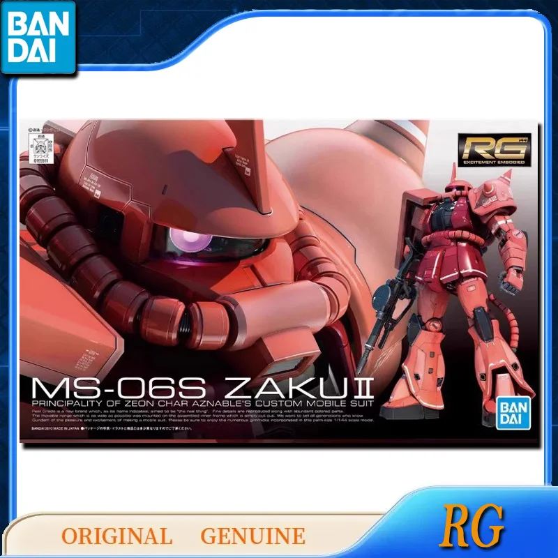 Bandai Original Genuine RG MS-06S ZAKUⅡ GUNDAM Anime Action Figures Toys for Boys Girls Kids Gift Collectible Model Ornaments