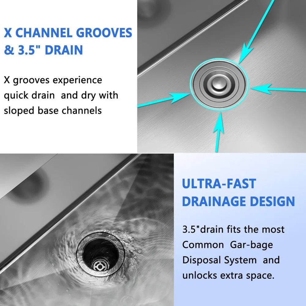 حوض مطبخ بوعاء واحد من الفولاذ المقاوم للصدأ - حامل علوي مقاس 25 × 22 بوصة مقاس 18 مع شبكة للمطابخ الحديثة