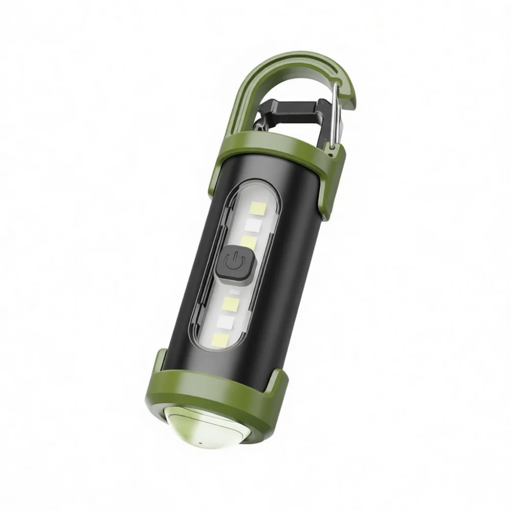 Outdoor Portable Keychain Flashlight LED Pocket Torch Rechargeable Emergency Light For Camping Hunting Night Walk Gear