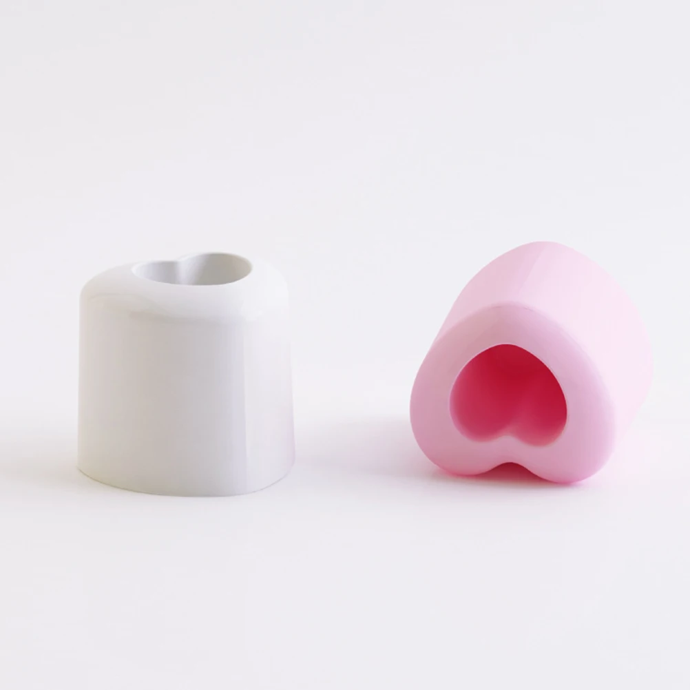 

1 Pair Heart-Shaped Desktop Storage Holder For Toothbrush Eyebrow Pencil Multifunction Bath Organizer Rack Abs Material Love