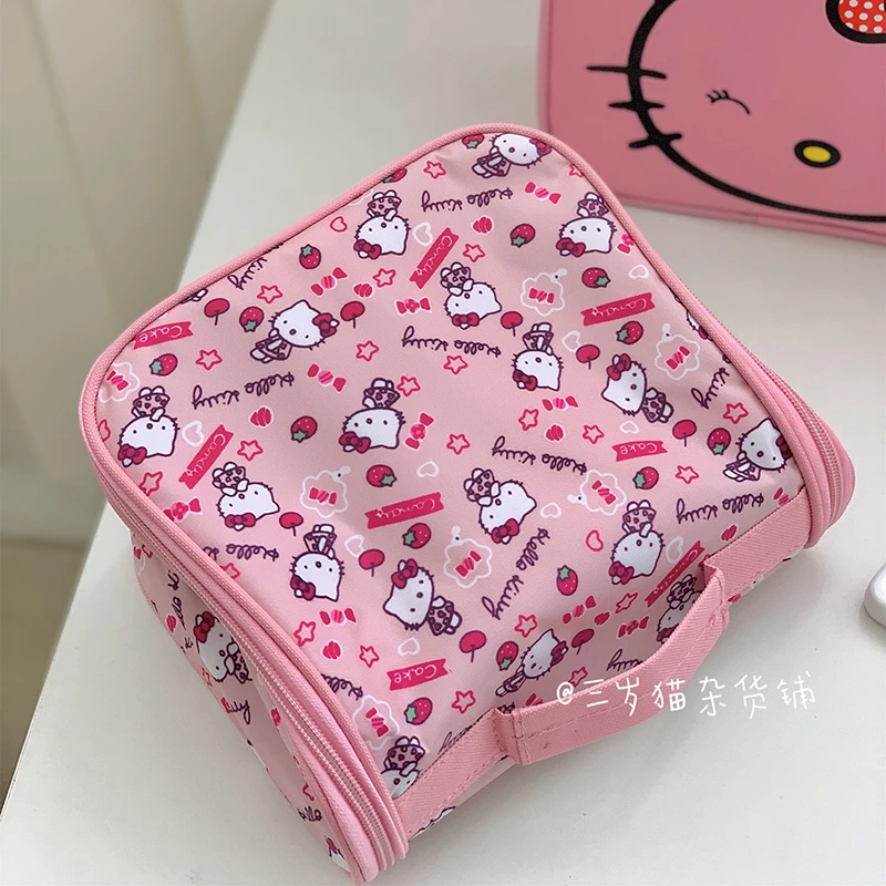 Hello Kitty Y2K Cosmetic Bag Sanrio Kawaii Anime Cartoon Cute Travel Portable Storage Bag Toiletries Handbag Toys Girls Gifts