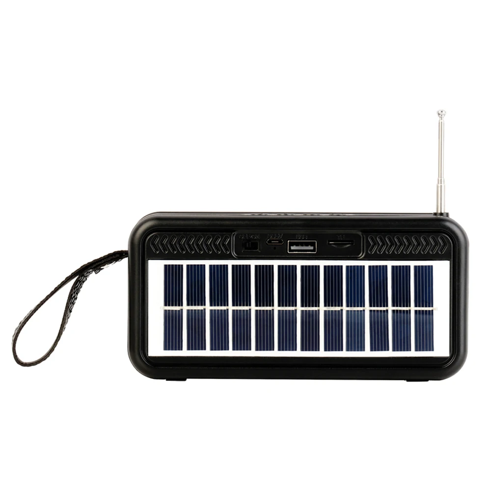 V61 Bluetooth Speaker Solar Charging USB/TF Card Radio Outdoor Portable Wireless Car Subwoofer Sound System