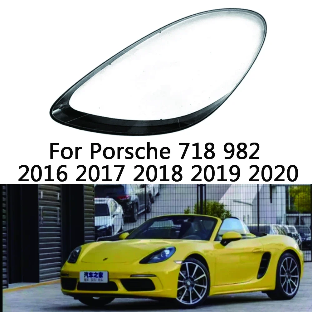 

For Porsche 718 982 2016 2017 2018 2019 2020 Headlight Shell Lamp Shade Transparent Mask Headlamp Cover Lens Plexiglass