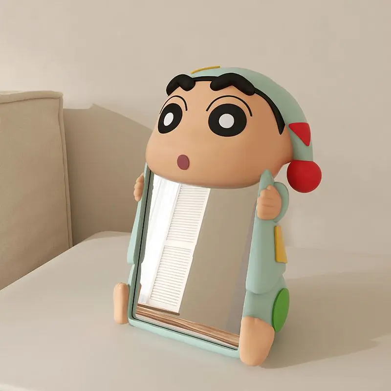Anime Crayon Shin-Chan Desktop Mirrored Dressing Table Mirror Cartoon Creativity Makeup Mirror Home Decoration Ornament Gift