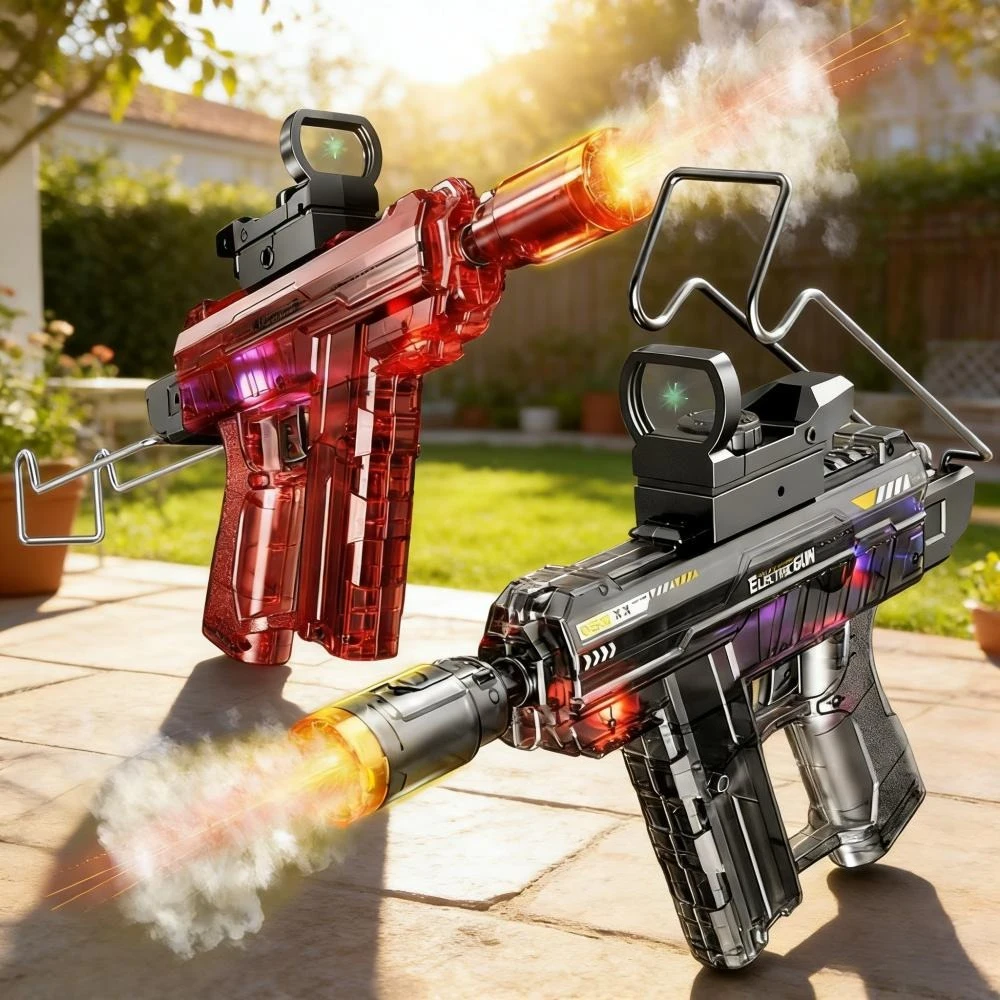 

Электрический игрушечный автомат Uzi с реалистичными звуковыми эффектами пламени, светом и звуком, высокоскоростной стрельбой, игрушечное оружие для мальчиков