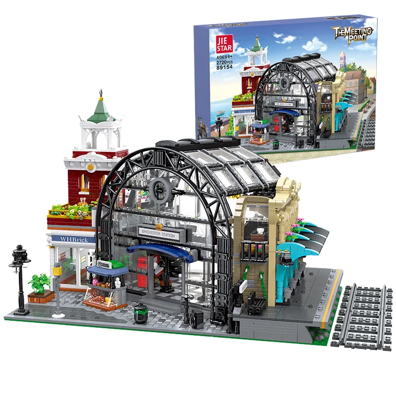 

2720pcs MOC Idea City Street View Train Station Building Blocks Construction Model Bricks Toys for Children Birthday Gift Set