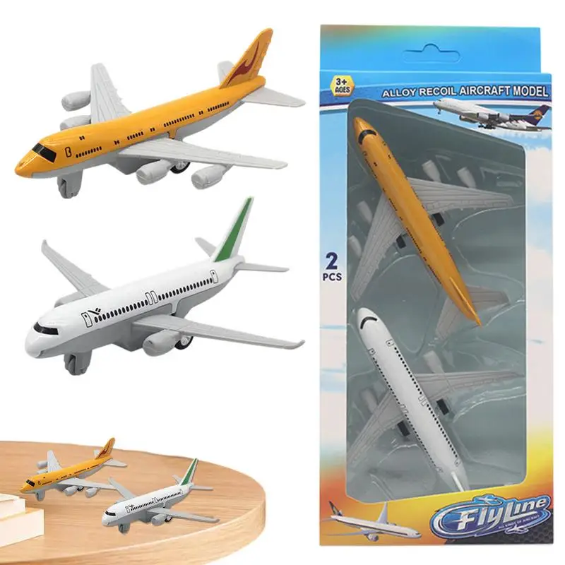 

Alloy Pull-Back Aircraft Model 2X Collectible Aircraft Toys Passenger Plane Model Aviation Craft Decoration For Children