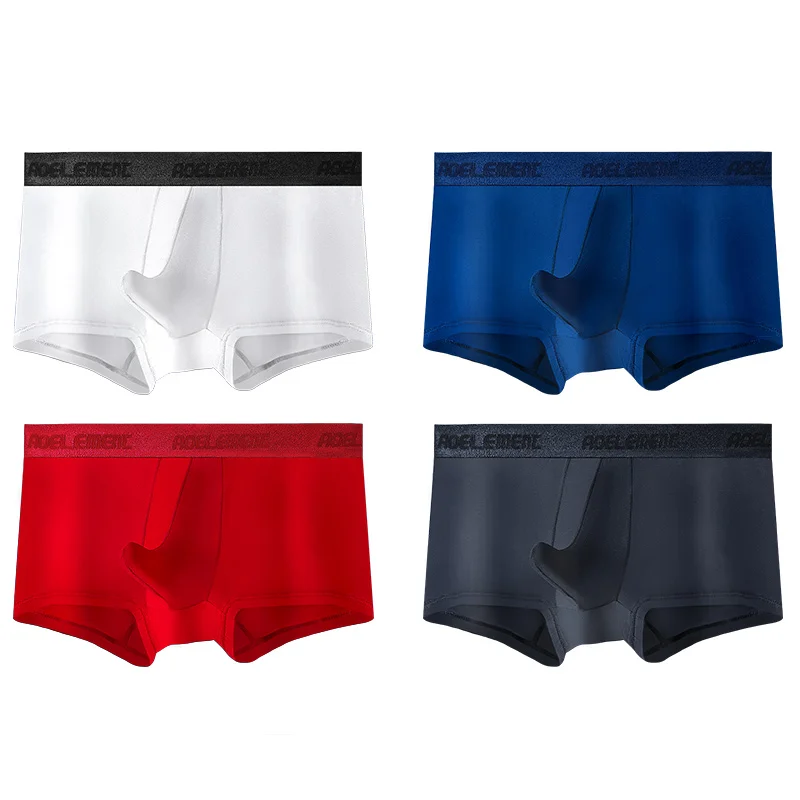 Men's Modal Underwear with Bullet-Style Separation, Ice Silk Feel, Breathable, Summer Thin Style, Rhino Design