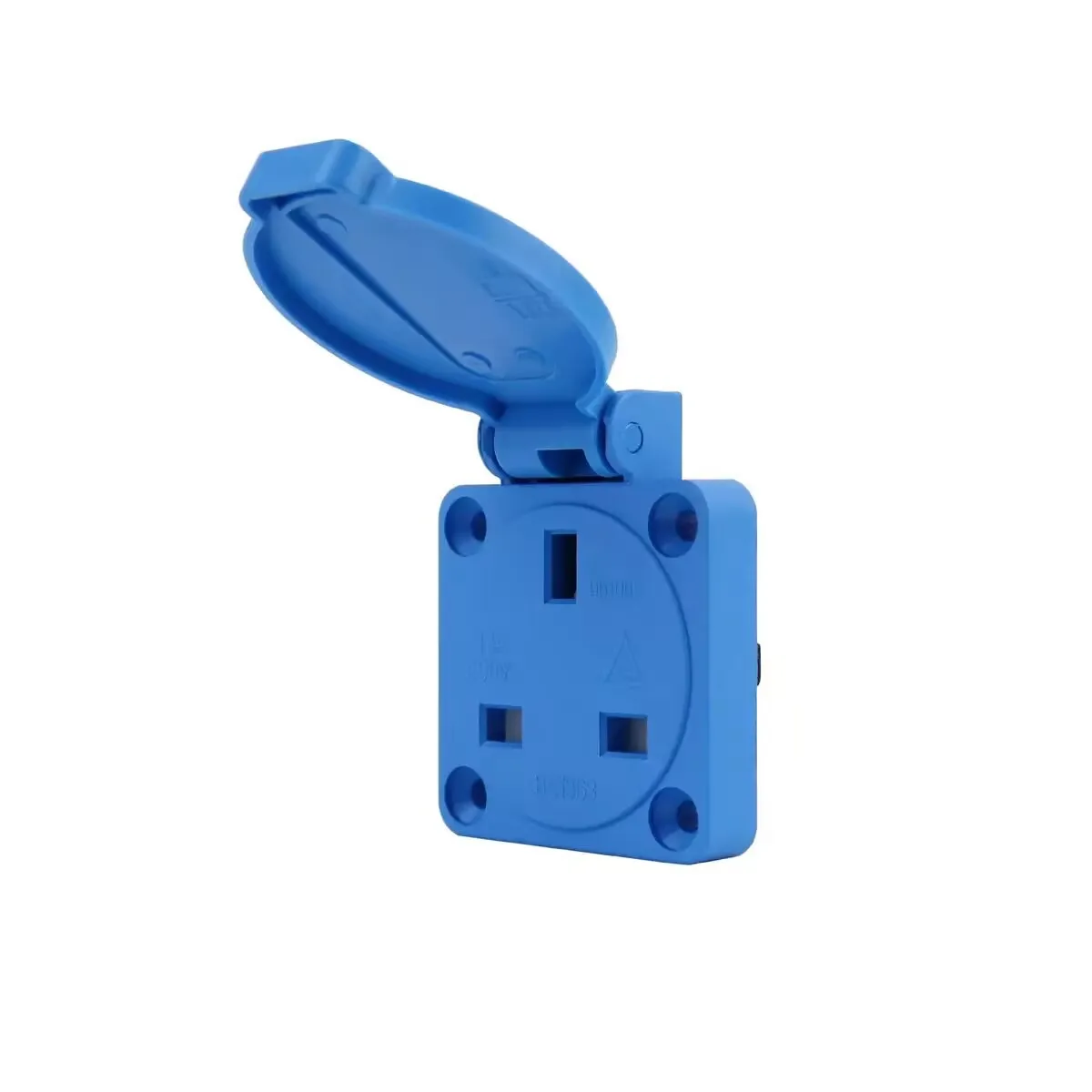 1pcs Britain Black Blue 13A 250V IP44 UK Multifunction 2P+E Outdoor Industry Waterproof AC Power Outlet Wired Receptacle Socket