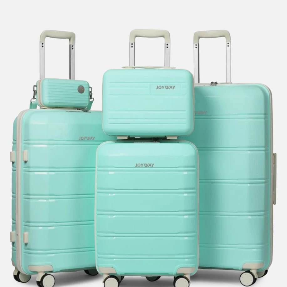 Mala de Zíper à Prova de Explosão, Conjunto de Bagagem, Roda Universal, Carrinho de Embarque, PP Material