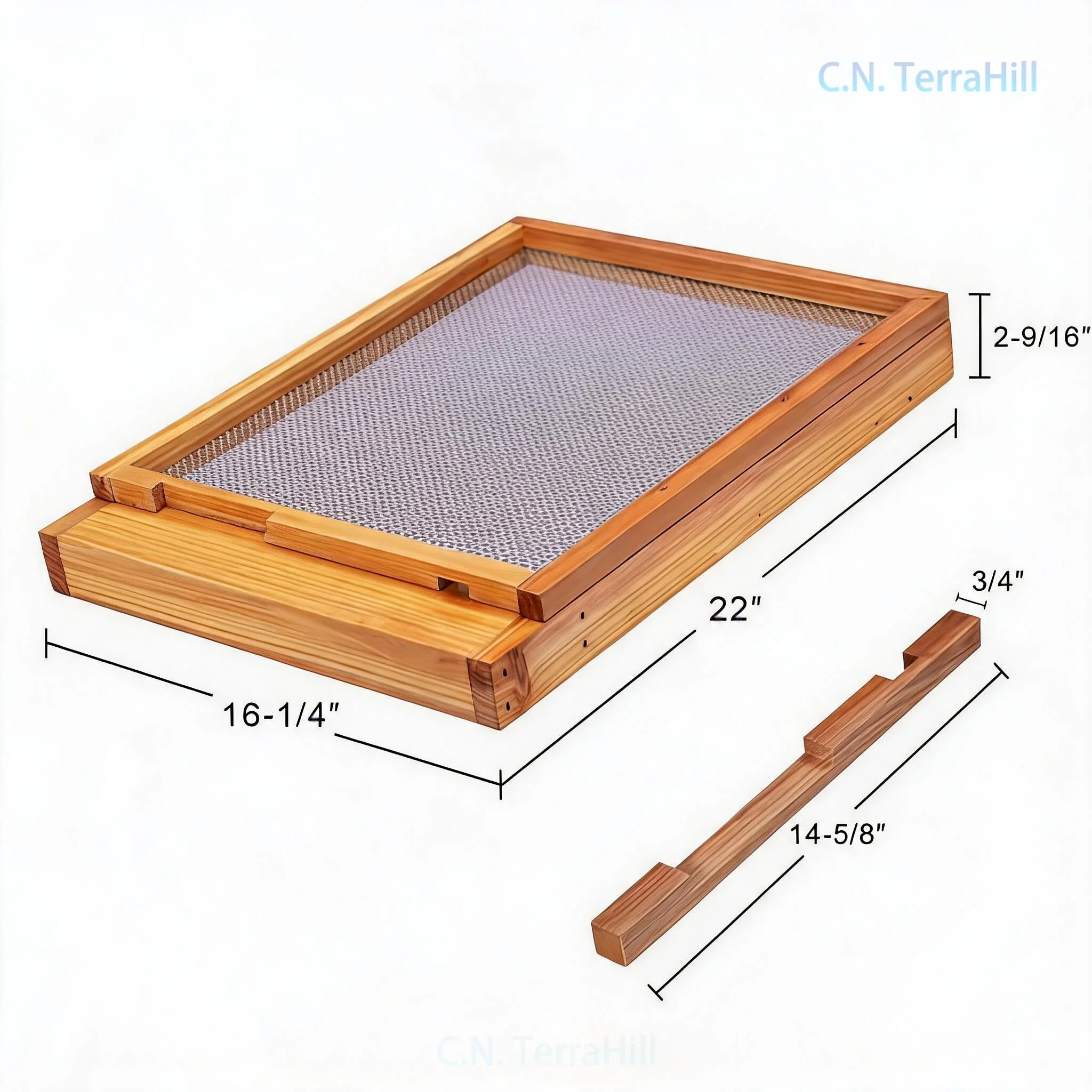 Solid Wood Langstroth Bee Hive Box with Screened Bottom Board and Entrance Reducer 10 Frame