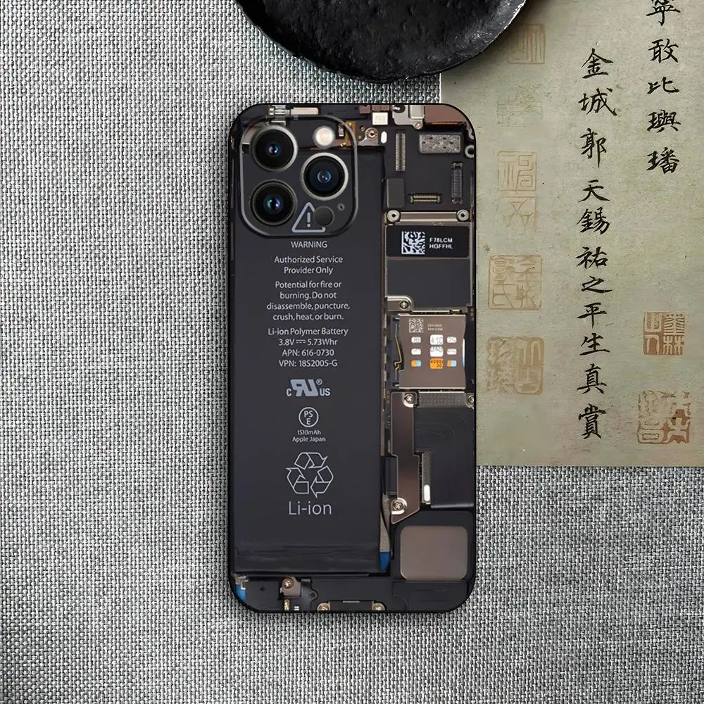 Inside motherboard Circuit board  Phone Case for iphone 15 12 14 se 2022 pro max 11 13 xr x xs mini plus funda shell cover