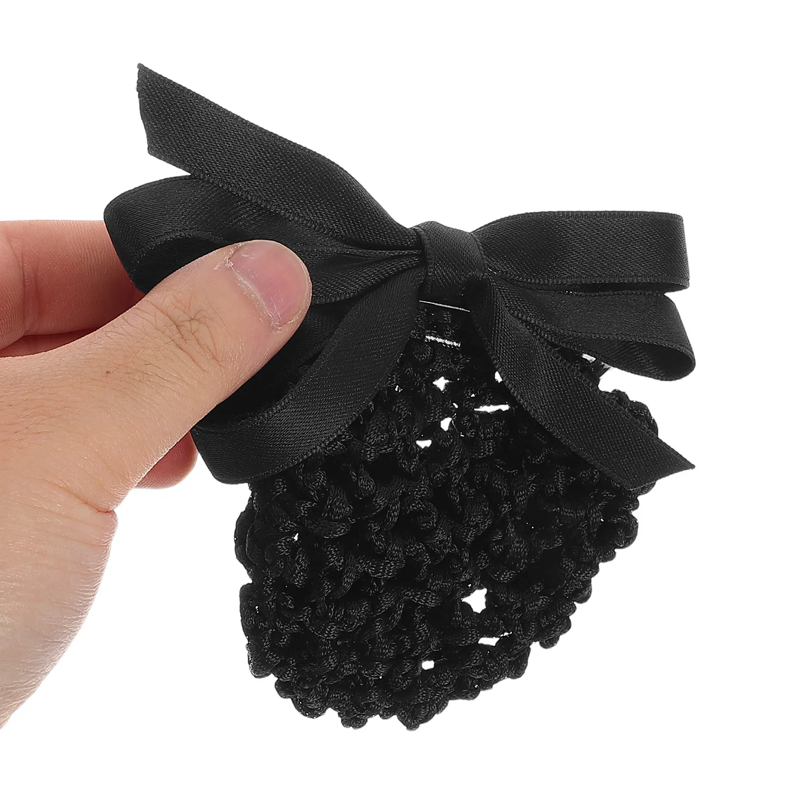 2Pcs Bowknot Hair Net Breathable Mesh Bun Cover Soft Comfortable Hair Accessory Quick Hairstyle Fix Nurses Flight Attendants