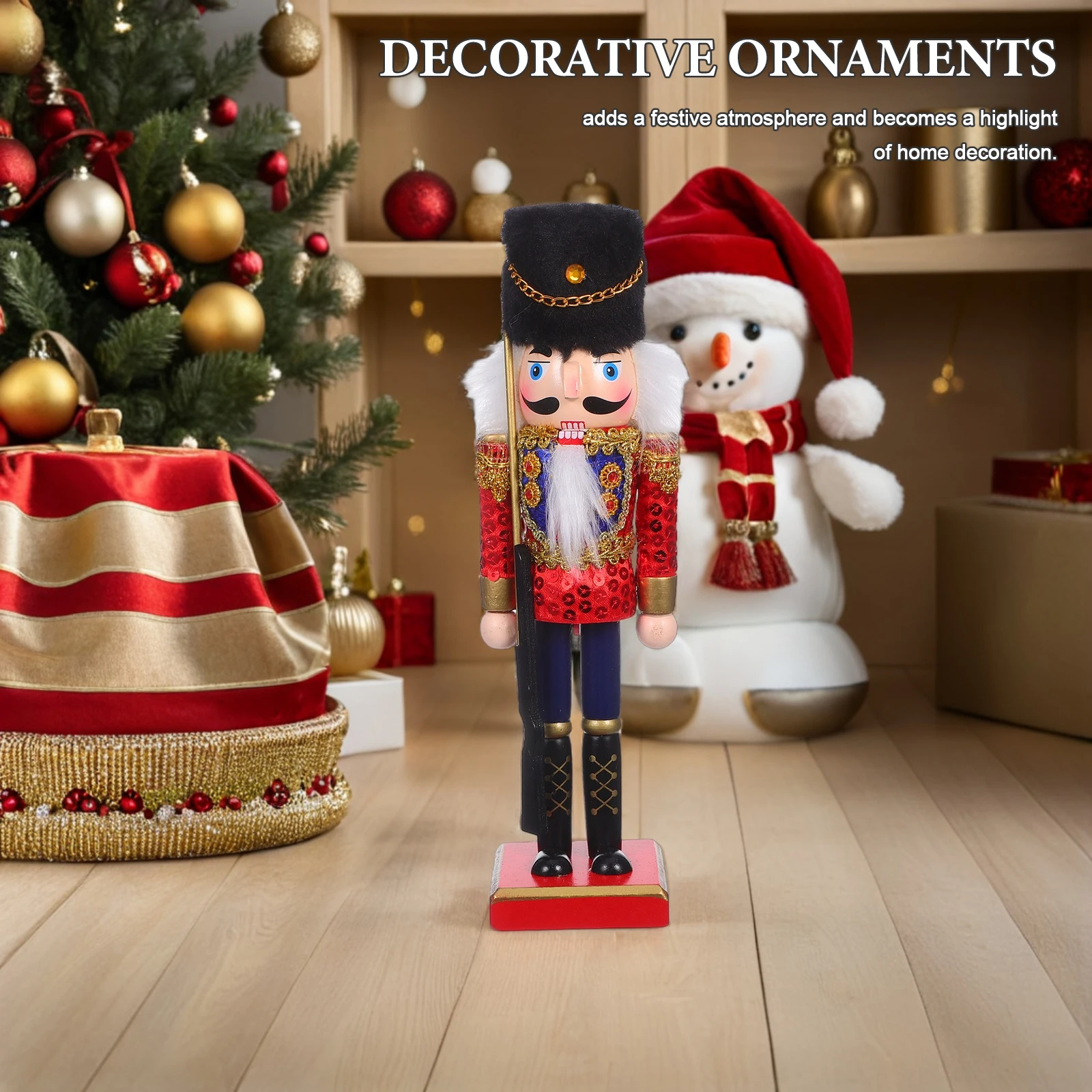 

Christmas Nutcracker Wooden Soldier 25cm Traditional Xmas Nutcracker Table Fireplace Decoration Christmas Tree Ornament