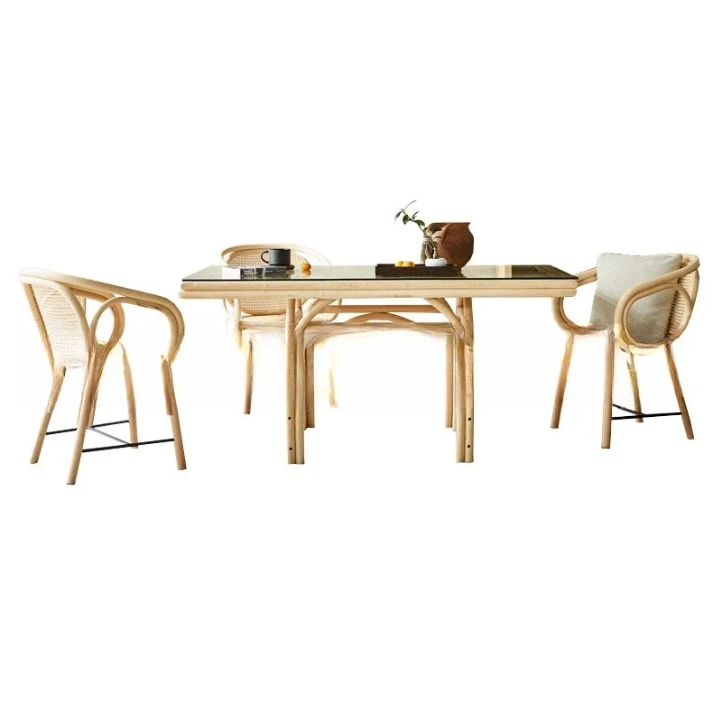 Dining table Small apartment household dining table and chairs Japanese simple homestay rectangular