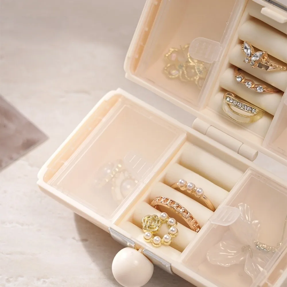 Pill Box Cylindrical Jewelry Case Compact Portable Mini Ring Box Simple ABS Waterproof Earrings Organizer Trip Carrying