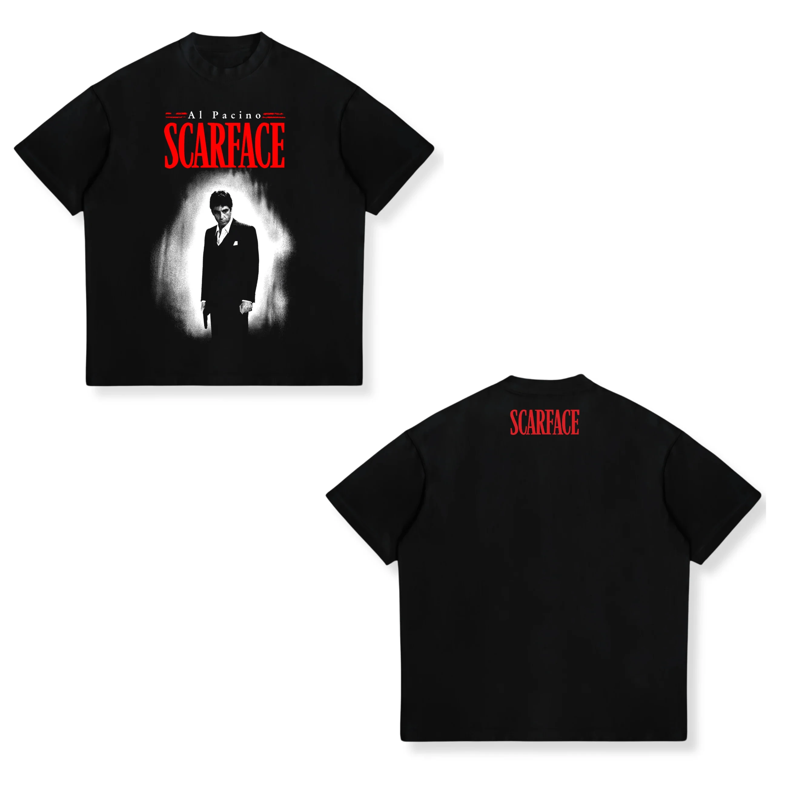 2025 Summer Scarface Al Pacino Movie Joint European and American Trend Loose Men's and Women's T-Shirts Classic Movie Elements