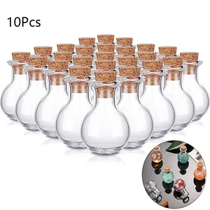 10 Buah Botol Kaca Kecil Miniatur Botol Ramuan Botol Kaca Gabus Mini Pernikahan 12 kapsul kaca penjualan terbaik - №