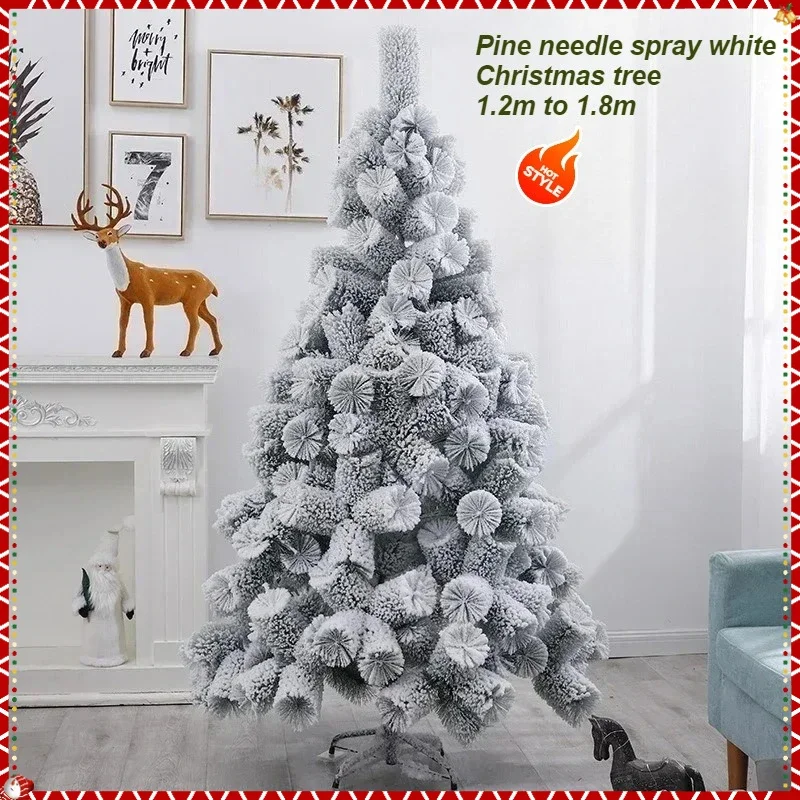 

Artificial Christmas Tree Pine Needles White PVC Encrypted Luxury Snow Cluster Christmas Tree 1.2M to 1.8M Christmas Decoration
