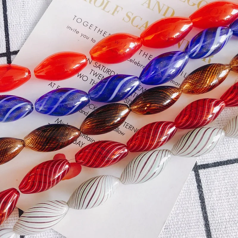 DIY Jewelry Accessories Oval Glass Hollow Straight-Hole Candy-Colored Small Pendants Earring Materials(2pcs)
