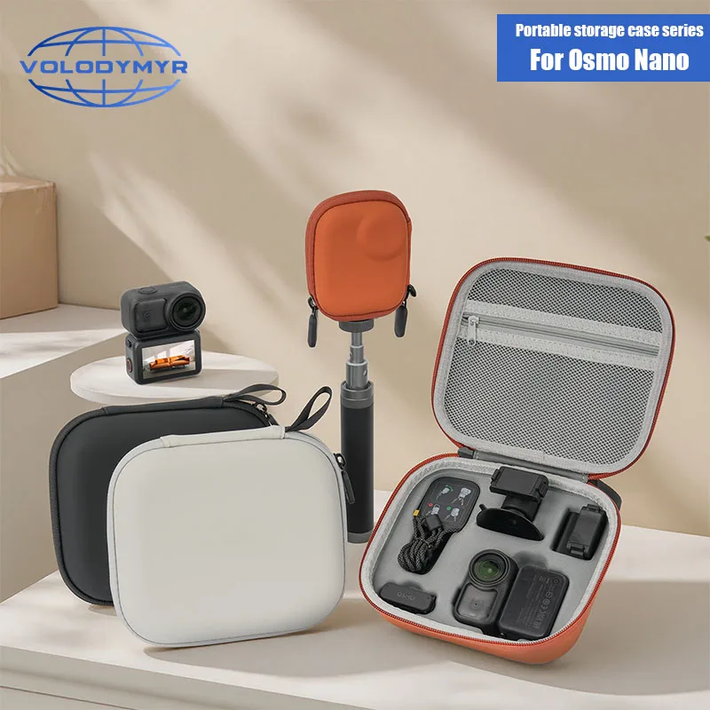 VOLODYMYR Carrying Case Travel Bag for DJI OSMO Nano Camera Accessories Storage Bag Protective Case Action Camera PU Handbag Box