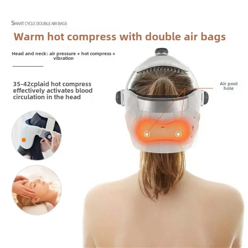 

Новый массажер для головы, электрический инструмент для физиотерапии головы, массажный шлем, горячий компресс для снятия усталости и мигрени