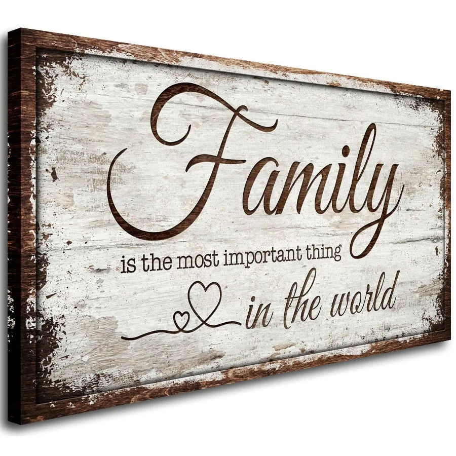 Family is Important Quotes Canvas Wall Art for Living RoomFamily Wall ArtFamily Prints Signs FramedFamily Wall DecorRetro Pictu