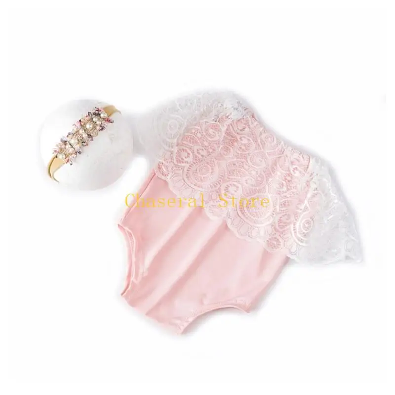 مجموعة e7ce من 2pcs romper romper و headwear girls phemsuit costume accessories props props for netbolns photoshoots