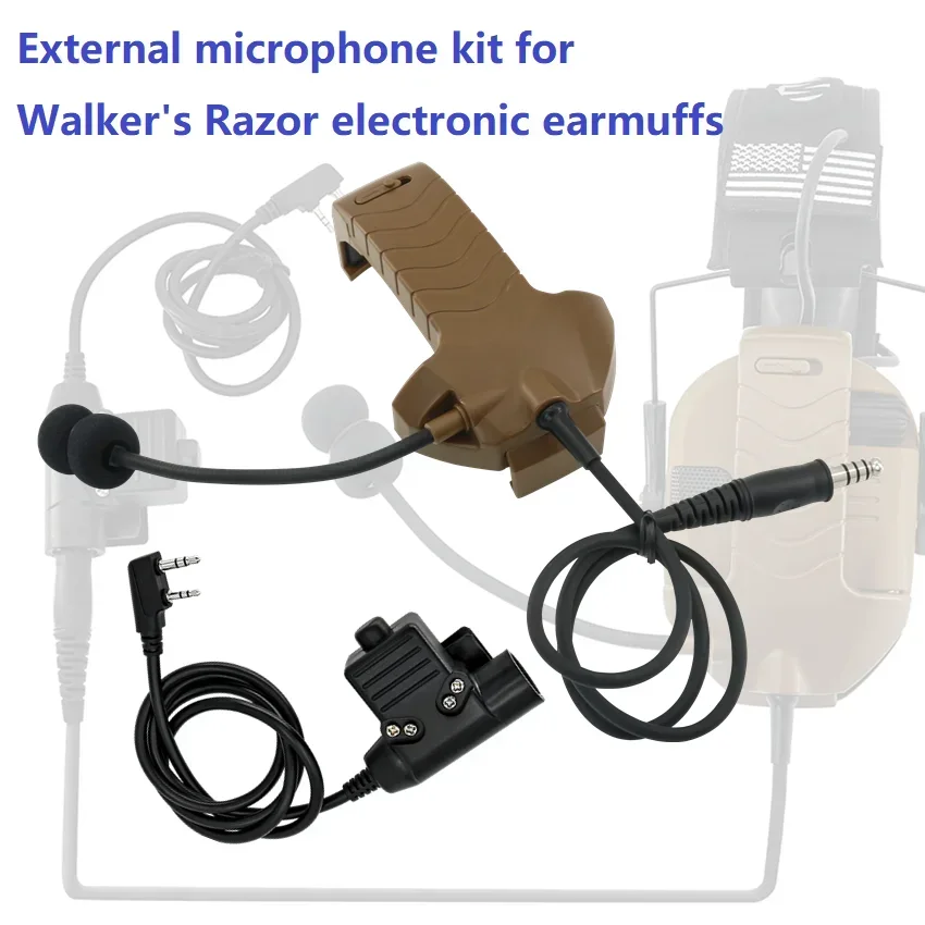 Microphone&Tactical U94 Ptt Electronic Muff Electronic Shooting Earmuff Adapter for Walker's Razor Anti-noise Shooting Headphone