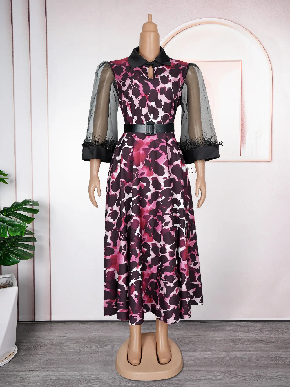 African Clothing African Party Wedding Dresses for Women Autumn Elegant African Long Sleeve V-neck Evening Outfits Dress Robes view 5