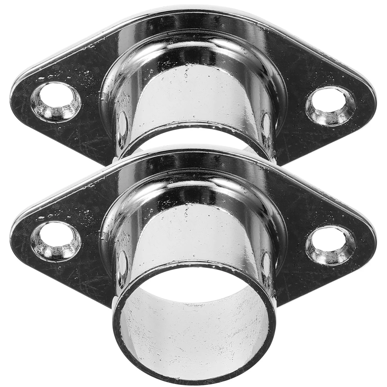 

2pcs Closet Pole Pedestal Zinc Alloy Towel Flange Rod Holder For Closet Shower Curtain Rod Support Bracket Home Supply